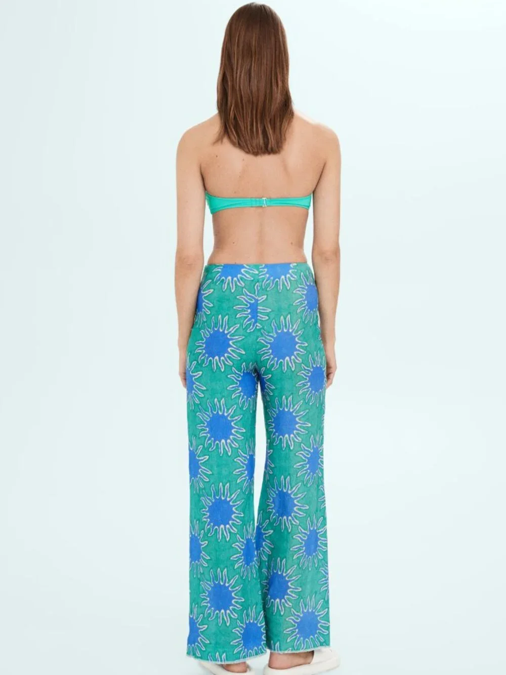 Mango x Simon Miller Printed Linen Wide-Leg Trousers NWT